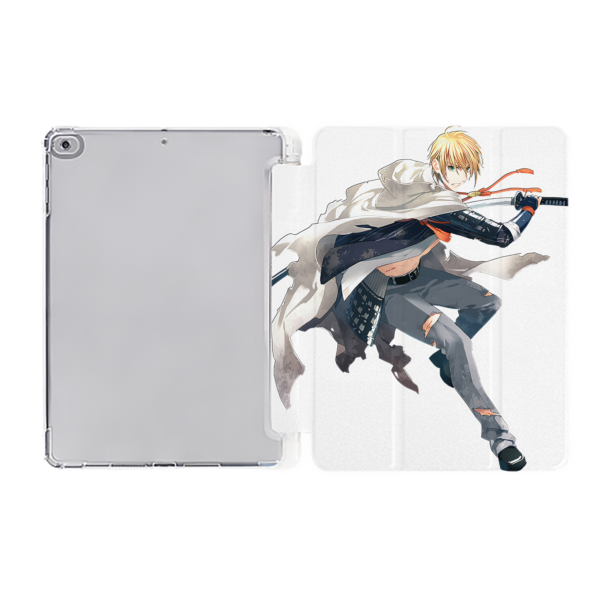 （画像用） 刀剣乱舞 Touken Ranbu IPad ケース ペン収納付き 三つ折りスタンド PUレザー×シリコン 対応機種9.5/10.5/10.9インチ